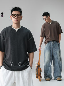 False Two Pieces Retro Style Men T-shirt