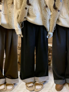 Quần Ống Rộng Cạp Cao Cho Bà Bầu Quần Dài Thường Ngày Rộng Rãi Thoải Mái Đa Năng Mặc Ngoài Trời Mùa Thu Đông