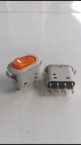 Rocker Switch Saklar Bulat Oval 4kaki 16A On Off with LED