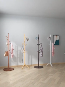 Habitate Solid Wood 175cm Bag Rack Stand Coat Rack Stand Cloth Rack Stand Shelves Rack for Home Furniture Wood/White/Brown Color