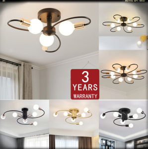 【Warranty 3 Year】3/6/8 Head Metal Chandeliers Led Light Modern Industrial Style For Living Room Bedroom Dining Table Kitchen ceiling lamp Pendant Light Indoor Chandelier Creative Ceiling Lamps Adjustable chandelier Ceiling Lamp Home Lighting Fixture