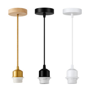 1.5M Black White Gold Extension Hanging Lantern Cord Cable E27 Bulb Socket With Ceiling Plate For Pendant Lighting Lamp Shade