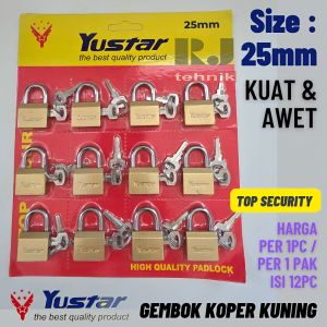 Yustar Gembok Koper Tas Loker Kotak Laci Pintu Kecil Selot Grendel Padlock 25mm