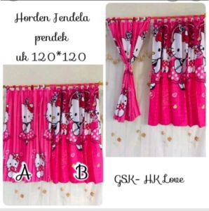 Gorden Hello kitty Pink gorden pintu dan jendela hello kitty