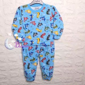BOBOBAM BAJU TIDUR BAYI LUCU PIYAMA COWO SETELAN PAJAMA LAKI LAKI TRENDY HEWAN DINO