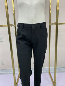 Promotion Return Spring Autumn Mens Business Casual Black Blue mid Waist Straight Silk Smooth Casual Pants Ming Sheng Yuan