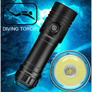 Outdoor Strong Light Diving Flashlight Super Bright Rechargeable Flashlight Underwater Professional Lighting Waterproof Night Diving Searchlight