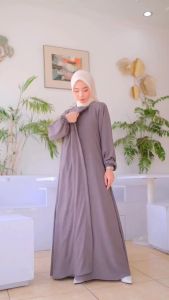 MARYAM DRESS BAHAN CRINKLE POLOS MURAH SIMPLE ELEGAN