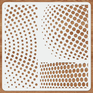 1PC Halftone Dot Stencil-18.8x11.8 นิ้วReusableภาพวาดแม่แบบสําหรับWall Artสเปรย์พื้นหลังงานฝีมือDIY
