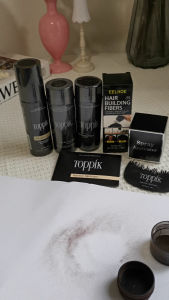 ชุดเซ็ท ผงไฟเบอร์ +สเปรย์ +หัวพ่น ปิดผมบาง หัวล้าน ผมบาง ชุดราคาประหยัด ผลิตใหม่ 27.5กรัม