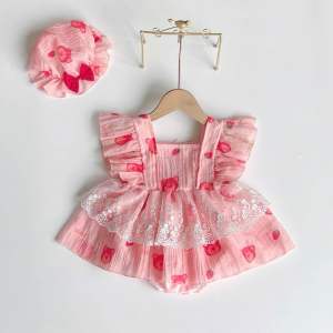 (3-12kg) Body Váy Gấu Hồng NHÍM XÙ KIDS Bé Gái Sơ Sinh Đầy Tháng Thôi Nôi Sinh Nhật B060