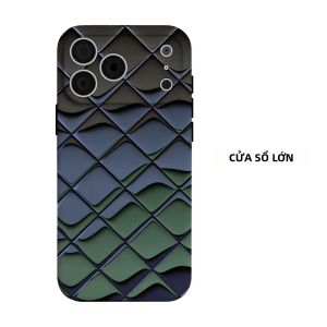 Ốp Điện Thoại Gradient Tile Cho iPhone Hai Lớp Chống Sốc Chống Xước Mềm Mại Chống Bụi Chống Trượt Dành Cho Các Dòng Máy 11/12/13/14/15/16/17/18 Air/Pro/Max/Plus