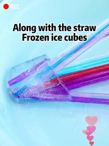 12pcs Reusable Sparkle Plastic Straws With Cleaning Brush Rigid Non-Tipping Drinking Strawsfor Tumbler Bar Home Party
