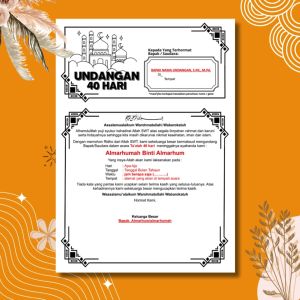 CETAK 50 UNDANGAN TAHLIL/DOA BERSAMA 40 HARI