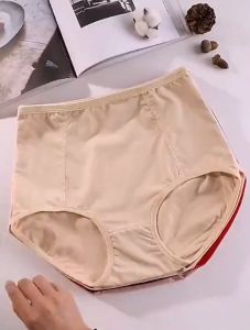 High Waist Panties Plus Size XL-6XL  Solid Color Cotton Underwear High-Elasticity Briefs