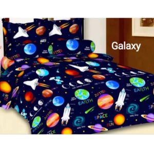 Bedcover + Sprei Set DINO PLANET GALAXY Komplit 1 Set Selimut Bedcover & Sprei Set Ukuran Single / Queen / King / 120 / 160 / 180 || Bedcover Anak Laki Laki
