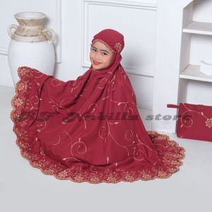 RF Nabilla - COD Mukena Anak Gracella Exclusive Usia 6-12 Tahun Full Bordir