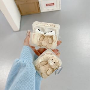 Cartoon Silicone Protective Case for AirPods pro Square Cute Rabbit Design Soft Drop Protection Small Box Style Earphone Cover