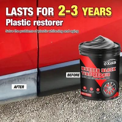 150g Plastic & Rubber Repair Paste - Black Crystal Polish for Car Scratches Tire Shine & Interior Renewal Anti-Aging & Fade Re