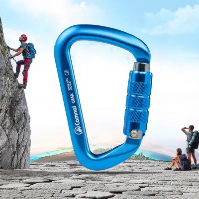 Camnal | Heavy Duty D Shape Automatic Carabiner Lock for Climbing