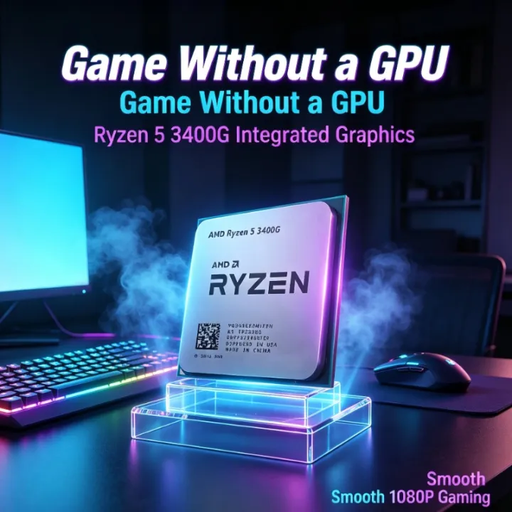 AMD | AMD R5 3400G 3.7GHz 4-Core Eight-Thread 65W CPU Processor Vega 11 APU Socket AM4 Gaming No Fan