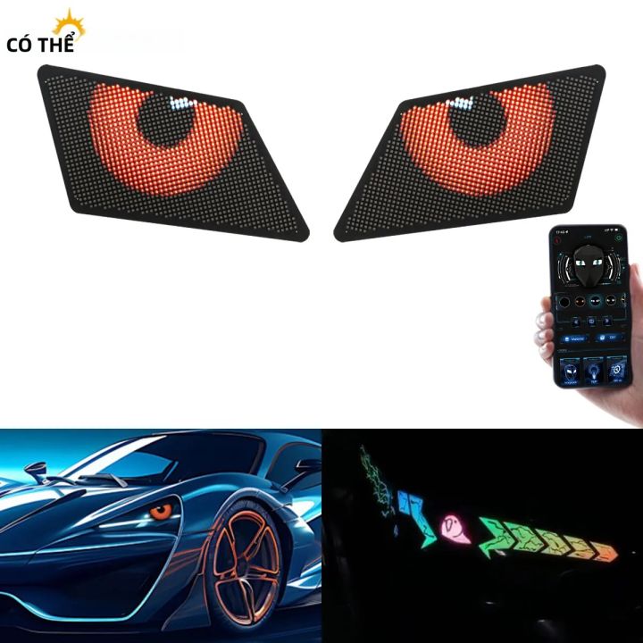 Đèn LED Lập Trình Tự Chế Mắt Quỷ Ô Tô, Hiển Thị Pixel Động, Họa Tiết ...