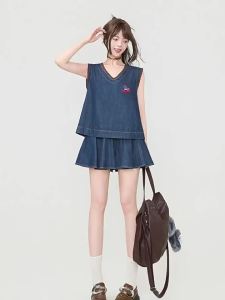KEIKO | Vintage Lightweight Denim Vest Suit