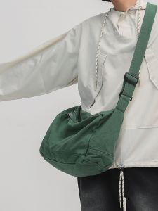 Retro Versatile Large Capacity Canvas One-Shoulder Crossboby Bag Female Student Japanese Style Leisure Hong Kong Style Work Clothing Messenger Bag