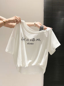 LUOSHAO | Off-shoulder Versatile Design Sense T-shirt