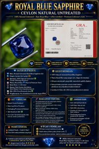 Natural Untreated Ceylon Royal Blue Sapphire sugar loaf 11.36 carat