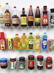 Miniature Kitchen Model Props Realistic Simulation Seasoning Models Playhouse Toys for Children over 3 Years Old