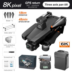 Drone 8K Camera Digital Mapping GPS Camera Drone Flight Distance 18000m High 800m 5G Professional 8K 3-Axis Gimbal Camera Strong Wind Resistance Laser Obstacle Avoidance One Key Flyback Low Power Return.