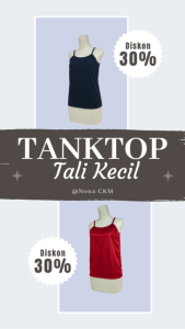 PROMO 6 PCS Lebih Murah Tanktop Wanita - Tanktop Tali Kecil Bahan nyaman Halus dan Menyerap Keringat