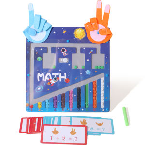Wooden Finger Arithmetic Drawing Board Maze Education Toys Learning Math Operation Addition Subtraction Cognitive Matching Board