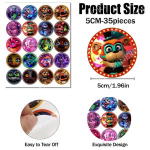 Five Nights at Freddys Round label 5CM/4CM/3CM FNAF Stickers for Decorating Wedding Birthday Gifts Box Envelope Packaging Set