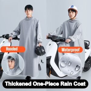 Waterproof Motorcycle Raincoat High Quality Hooded Rainwear Thickened Extended One-Piece Raincoat