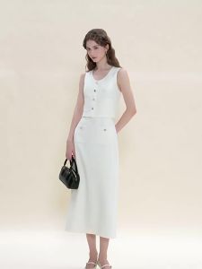 FAMANXUAN | Vintage High-Waist Straight-Cut Midi Skirt