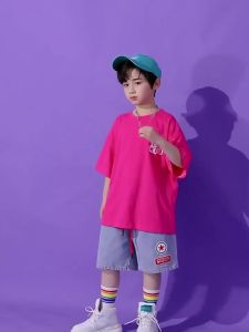 LOlanta 2Pcs Summer Kids Dance Clothes Short Sleeve Top &Skirt/Shorts Outfit Girls Hip Hop Jazz Cloud Thing Stage Performance Boys Casual Wear Birthday Gift 4-16 Years.