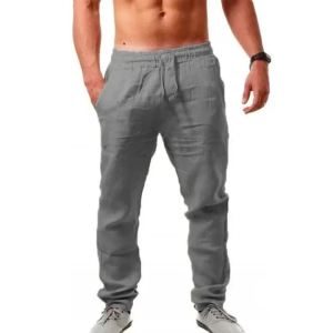 2026 Spring/Summer New Men Pure Cotton Casual Pants Fashion Sports Solid Color Loose Comfortable Large Leg Pants M-4XL