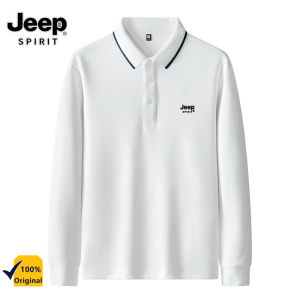 Áo thun nam mùa thu tinh thần JEEP dài tay áo polo cổ áo kinh doanh Áo polo nam