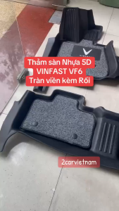 Thảm lót sàn NHỰA 5D kèm rối sẵn xe VINFAST VF6 Hàng Nhựa đúc nguyên khối TPE siêu đẹp siêu bền không thấm nước - Mẫu TLY