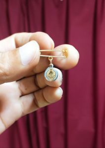 Original Anti-usog St. Benedict Small Miraculous Medal Amulet Baby Pin and for Adults too Medal for Anti-usog Anti-balis Anti-diwata Anti-incanto Protection Against Bad Spirit. Two tone Non Tarnish Stainless Tiny Medal