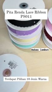 Pita Renda Lace Ecer 1 METER - Pita Lace Polos - Pita Kado - Aksesoris Buket Bunga PS011 PS025 PS017