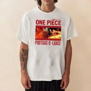 เสื้อยืดวันพีซผู้ชาย พอร์ตการา ดี.เอซ ลายอนิเมะญี่ปุ่น สำหรับฤดูร้อน ฤดูใบไม้ร่วง เสื้อแขนสั้นพื้นฐานสไตล์พังก์ สำหรับเด็กผู้ชายและเด็ก ชุดคู่พ่อแม่ลูก