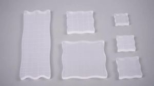 6Pcs Acrylic Stamp Blocks Kit Transparent Grid Lines Stamping Tools DIY Decorative Scrapbooking Card Crafts Making Assorted Size