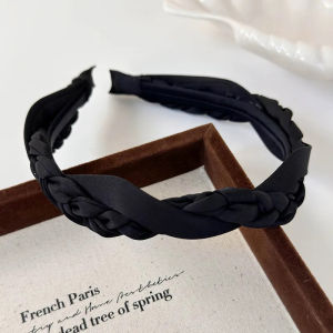 2025 new French solid color fabric double-woven boho beach style double-winding fabric headband casual sports simple gentle temp