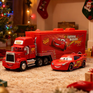 Disney | 2025 New Disney Pixar Cars And Truck Set Lightning Mcqueen Uncle Mike Model Trucks Racing Car New Year Christmas Gift for Boys