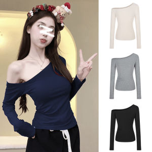 Slim Fit Long Sleeve T-Shirt Womens Early Autumn Design Versatile Base Layer Shirt Student Top Pure Desire Spicy Girl