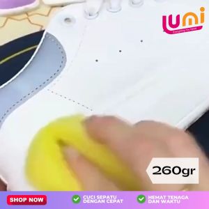 White Shoes Cleaner + Spons Krim pemutih Pembersih sepatu 120g/ Dapat Digunakan Untuk Membersihkan Noda Dengan Cepat