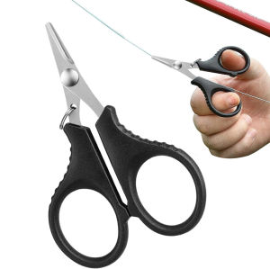 1pc Titanium Coating Stainless Steel Fishing Scissor Plier Cut PE Braid Line Cutter Plies Antirust Portable Fish scissors Tools